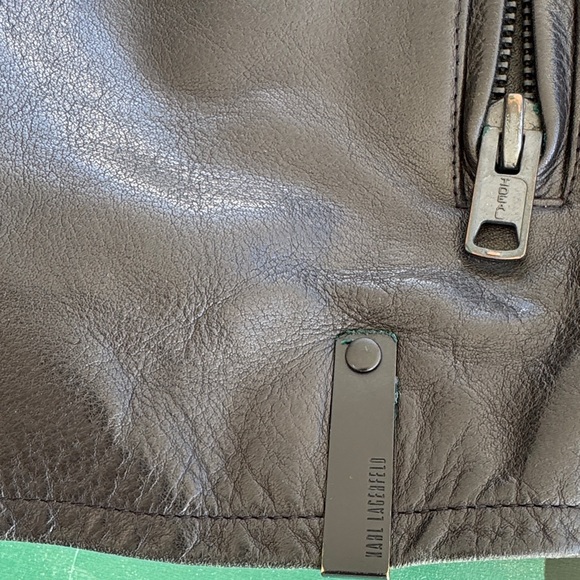 Karl largerfeld Men's Black Leather Jacket M - Picture 3 of 9